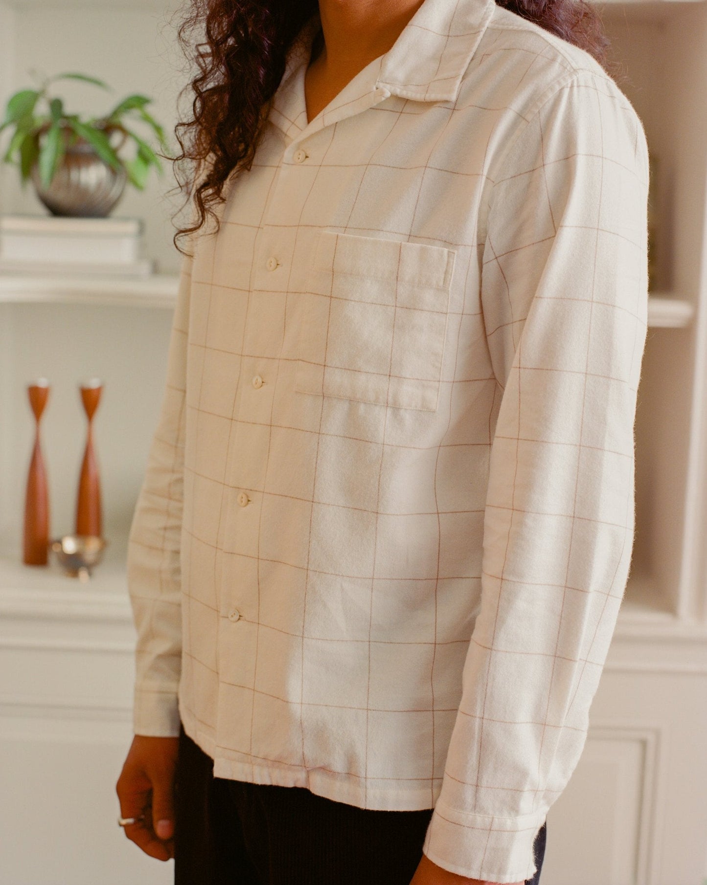 KINCKERBOCKER HILLS COTTON & CASHMERE SHIRT - BONE