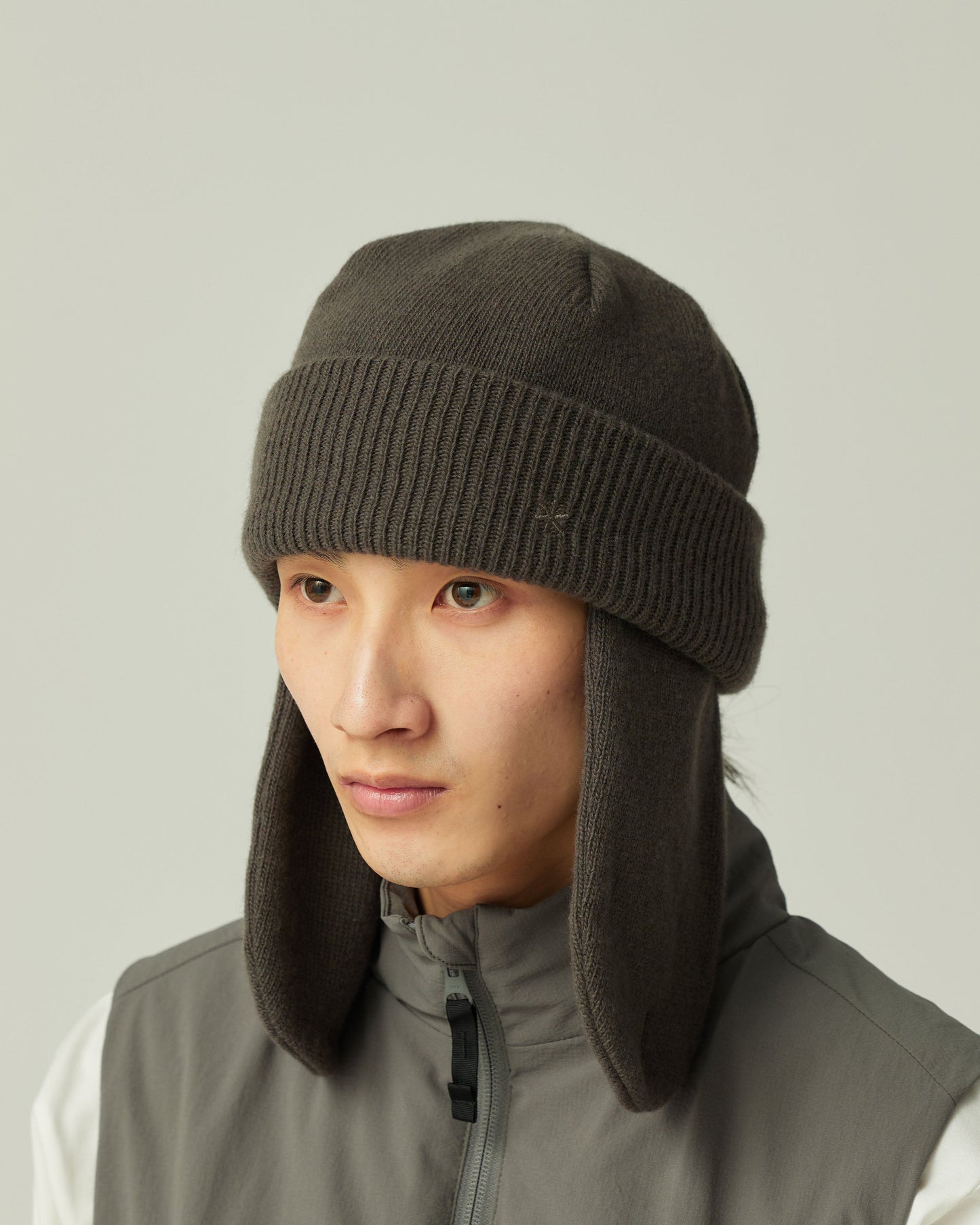 SNOW PEAK KNIT FLIGHT CAP - GREY