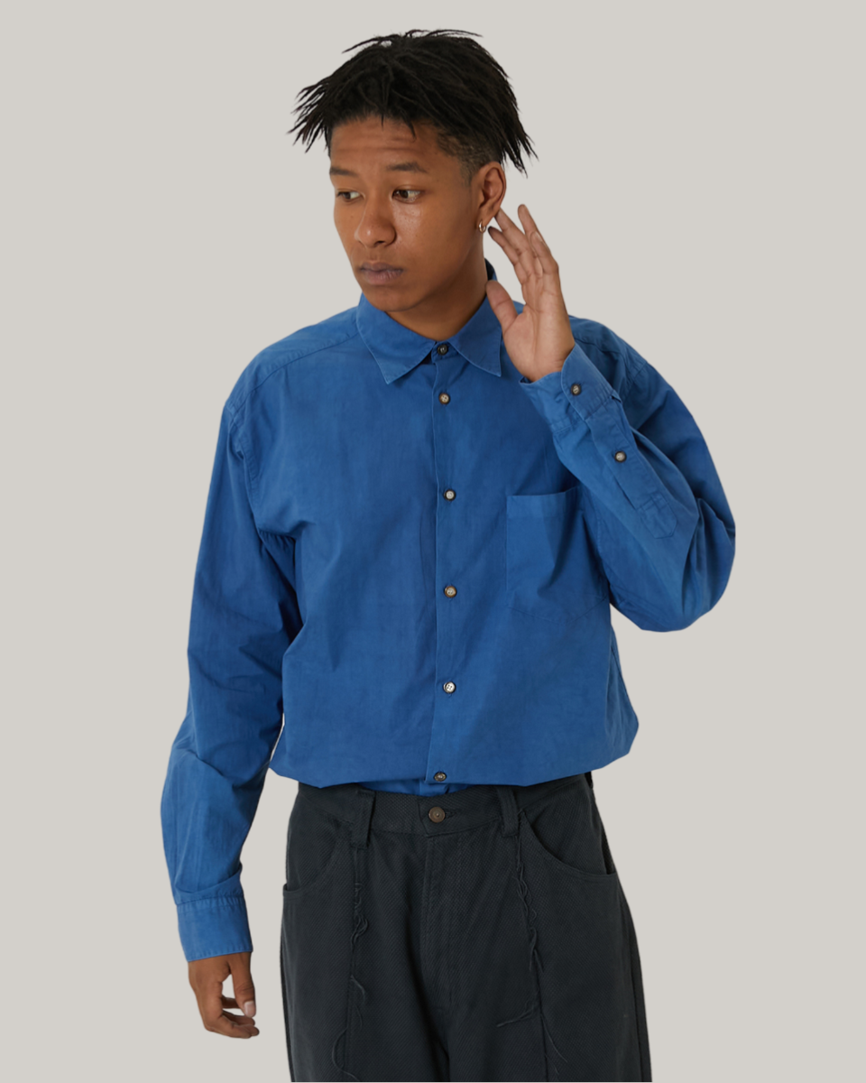 BLUE BLUE JAPAN PURE INDIGO COTTON LS SHIRT - INDIGO