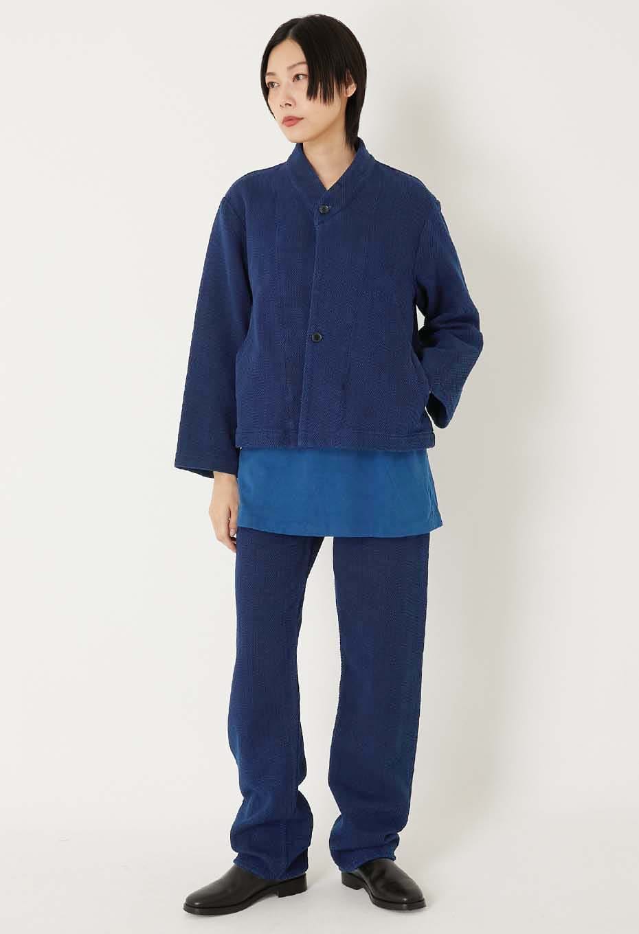 BLUE BLUE JAPAN WOMENS PURE INDIGO LIGHT SASHIKO HAORI JACKET