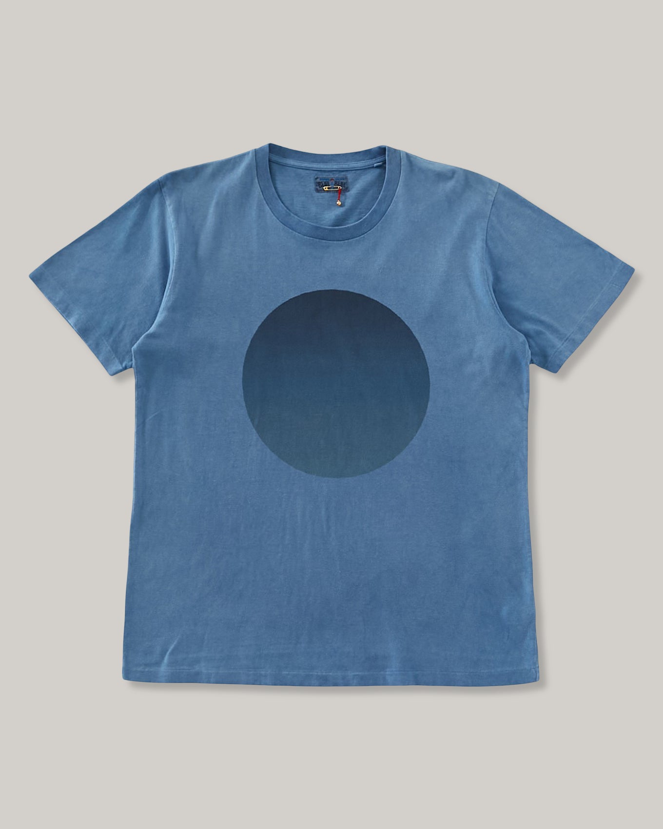 BLUE BLUE JAPAN INDIGO BIG CIRCLE PRINTED SS TEE