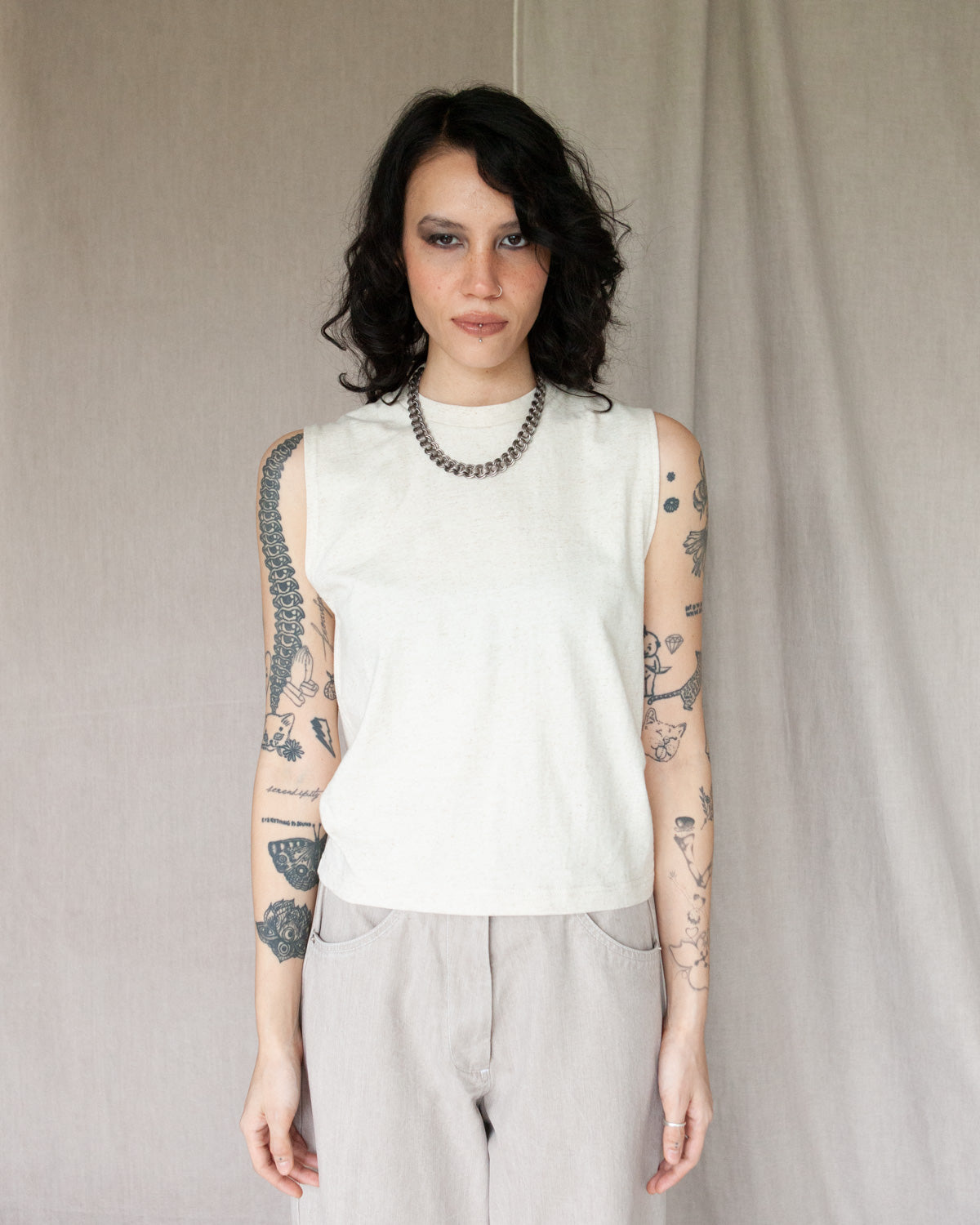 W'MENSWEAR TANK - OATMEAL