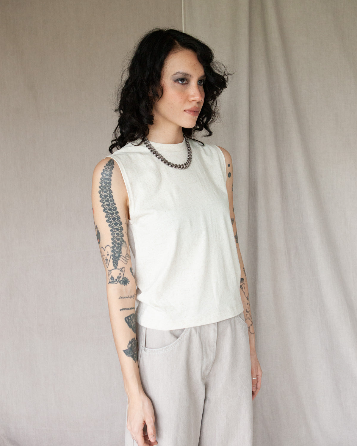 W'MENSWEAR TANK - OATMEAL