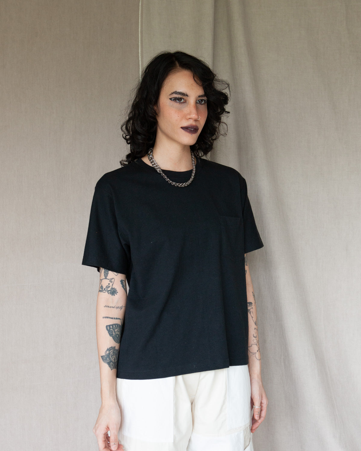 W'MENSWEAR BOWL TEE - BLACK