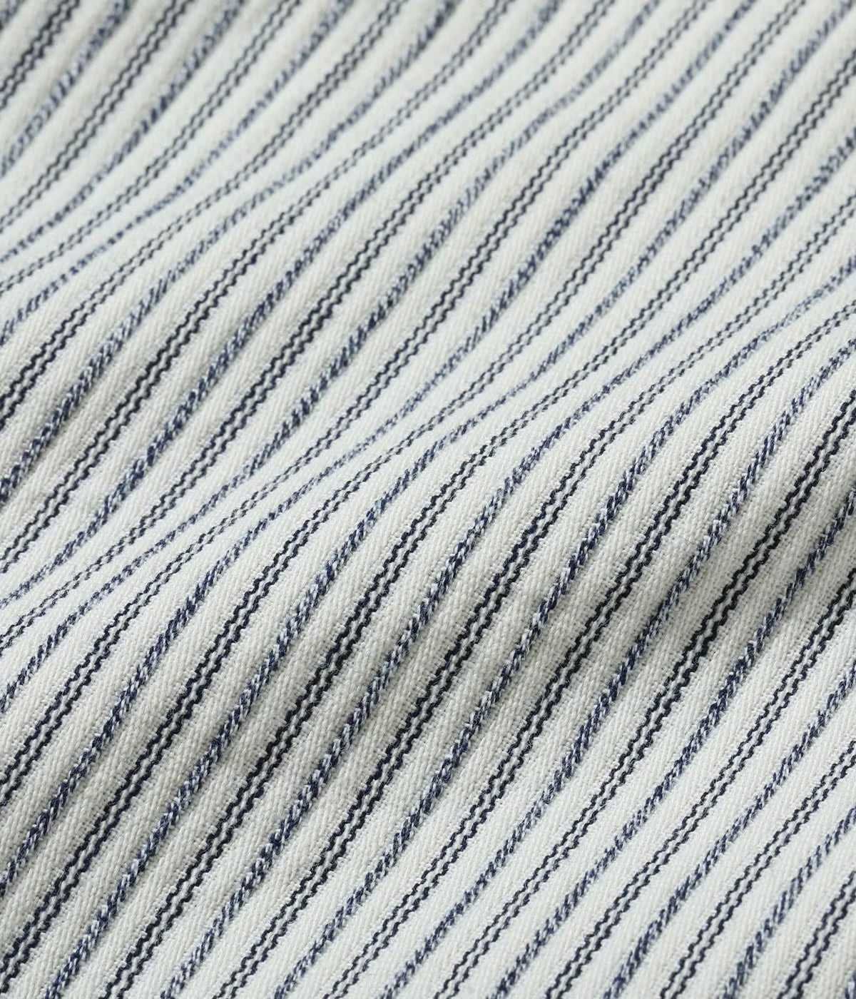 SUGAR CANE 'FICTION ROMANCE' 8oz. INDIGO STRIPE WORK COAT - OFF WHITE