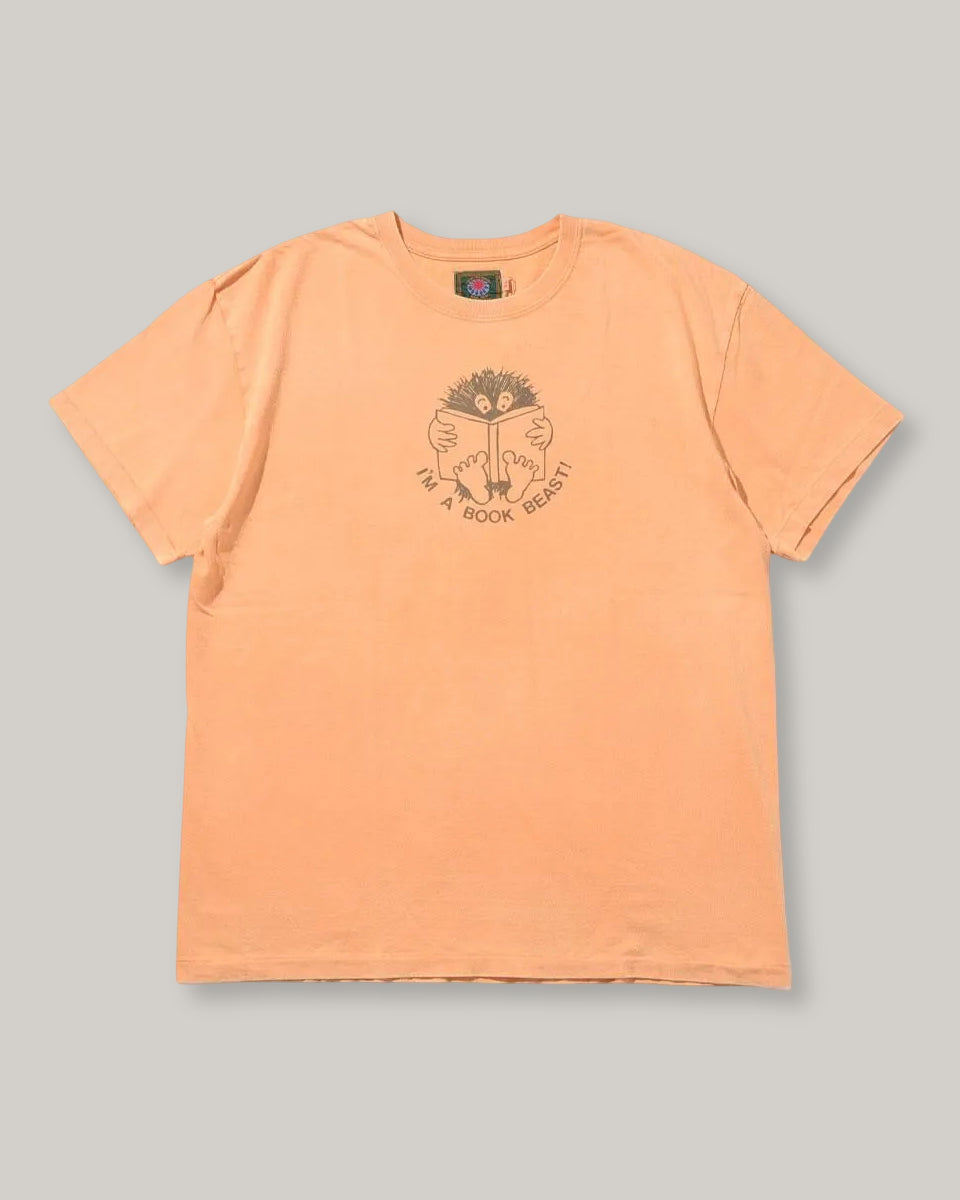 MODUCT PRINT T-SHIRT "IM A BOOK BEAST!" - ORANGE