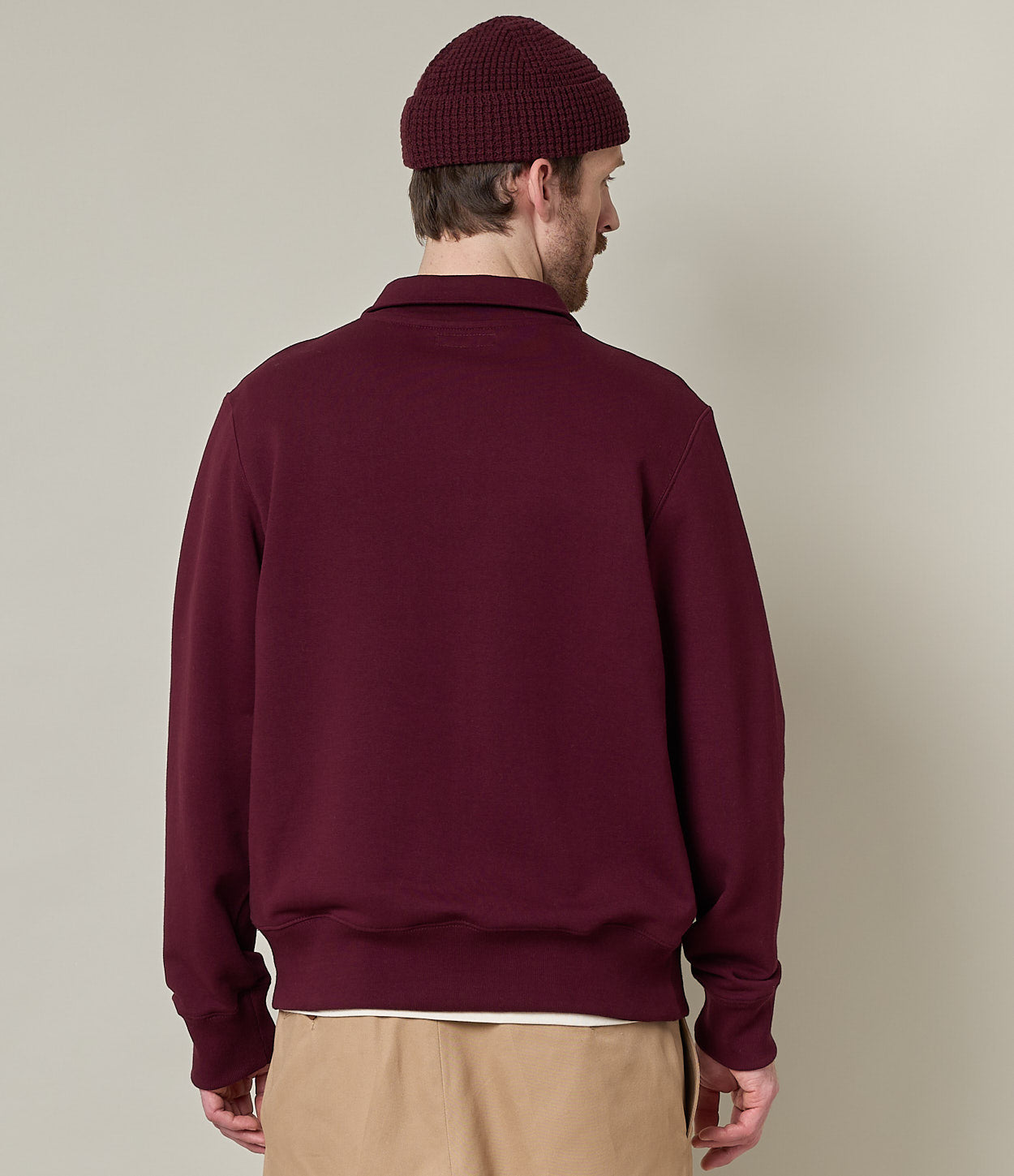 MERZ B. SCHWANEN 342Z HALF ZIP SWEATSHIRT - RUBY RED