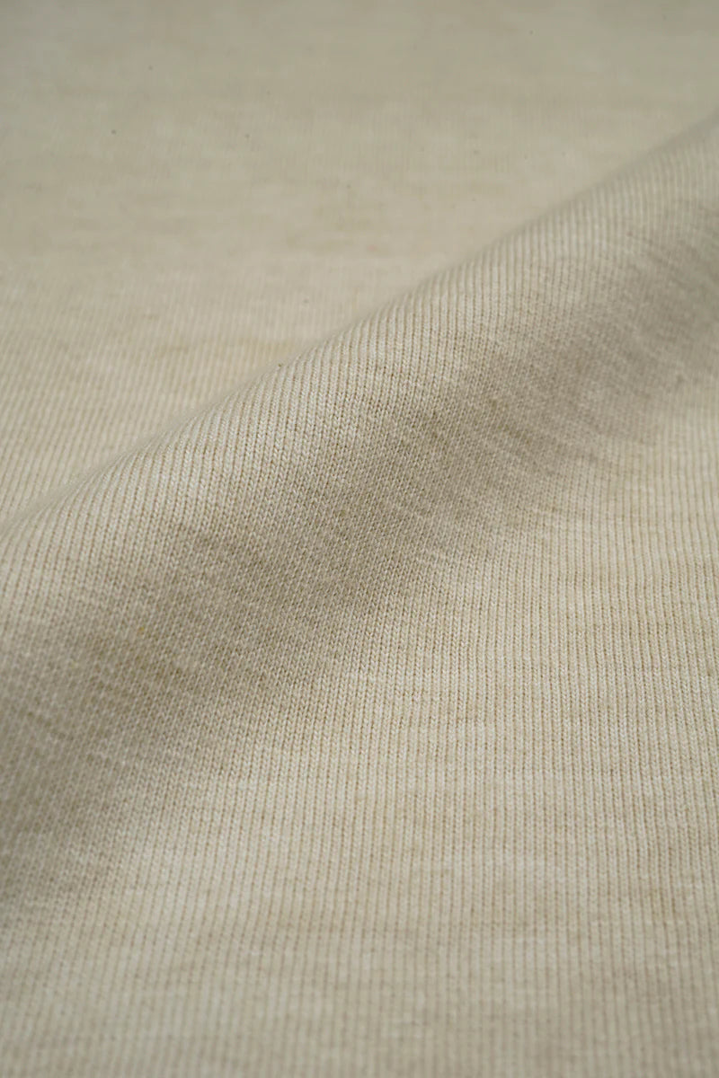 NIGEL CABOURN MAINLINE 7.8oz BASEBALL SHIRT - IVORY/ GREEN