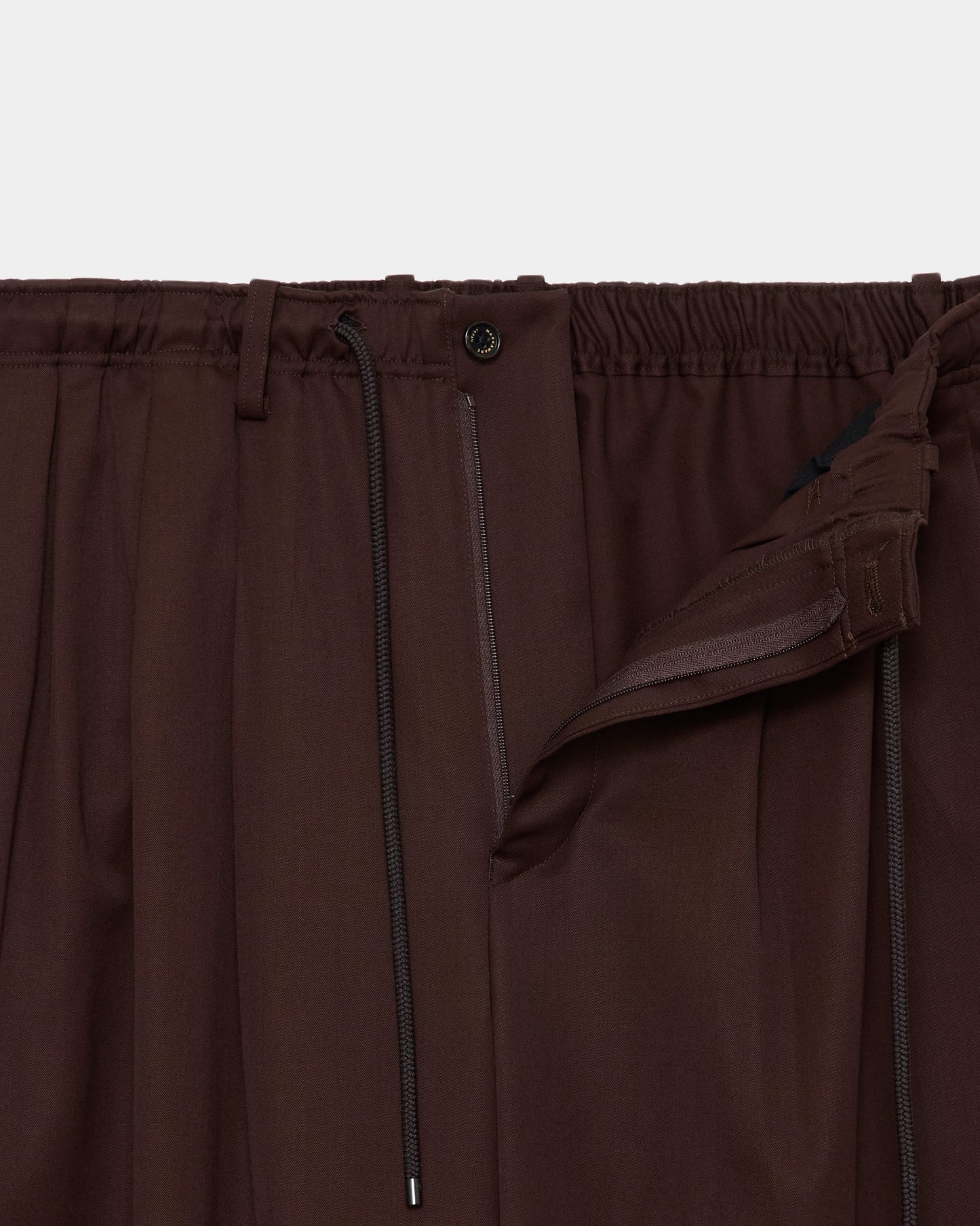 MARKAWARE WOOL GABARDINE TRIPLE PLEATED EASY TROUSERS - OLIVE DRAB