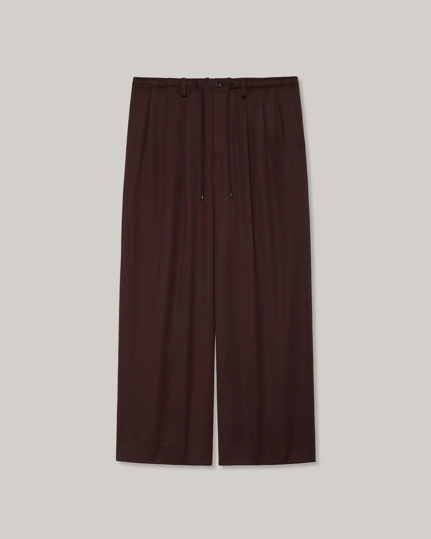 MARKAWARE WOOL GABARDINE TRIPLE PLEATED EASY TROUSERS - OLIVE DRAB