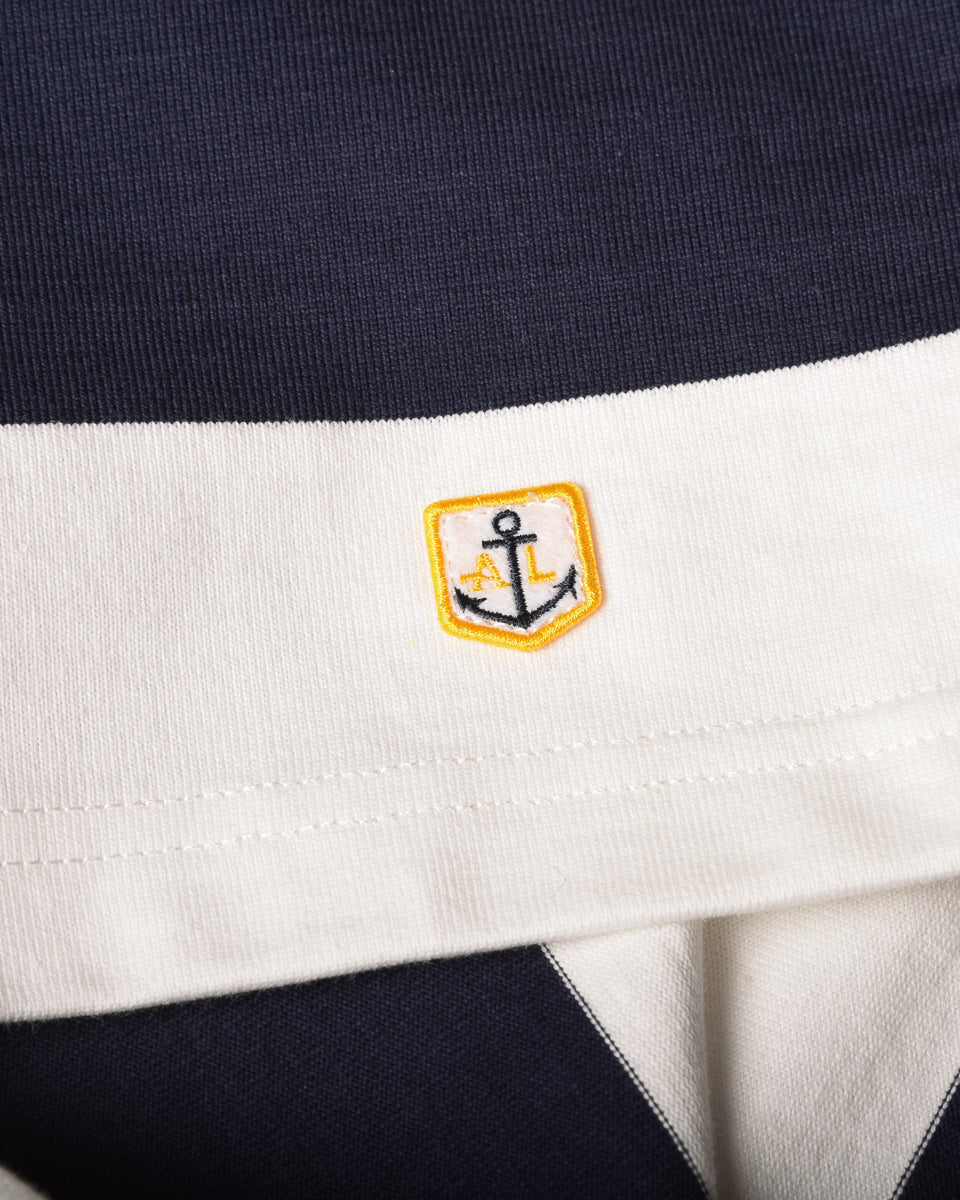 ARMOR LUX WIDE STRIPE LS TEE - MILK/ MARINE DEEP