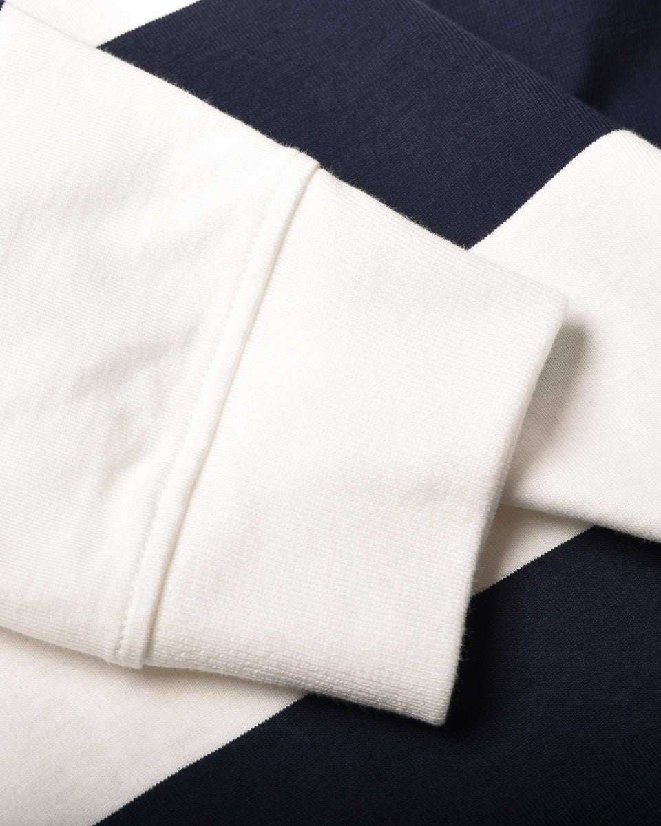ARMOR LUX WIDE STRIPE LS TEE - MILK/ MARINE DEEP