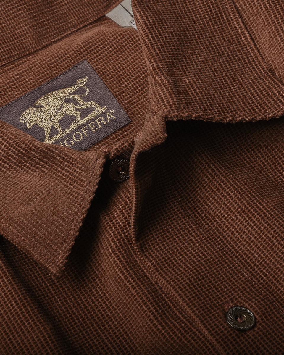 INDIGOFERA WEBSTER SHIRT - RUST SQUARE CORDUROY