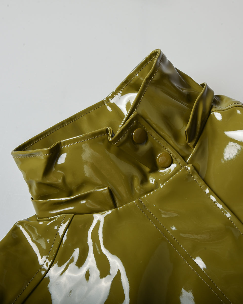 ARMOR LUX LADIES SHINY RAIN JACKET - FIR GREEN