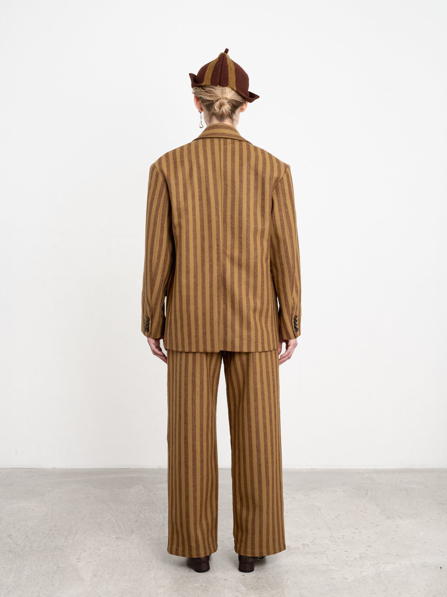 CAWLEY STRIPED WOOL ANDIE BLAZER