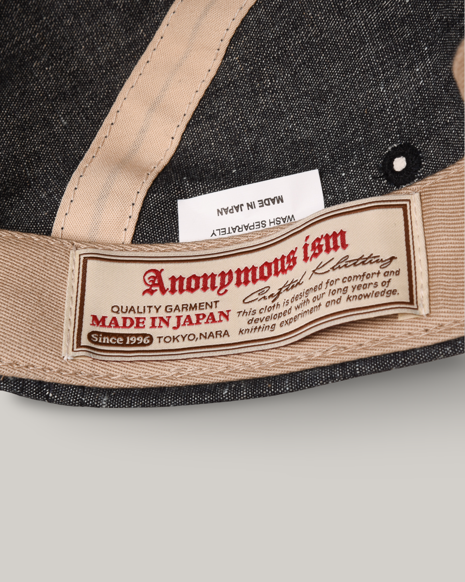 ANONYMOUS ISM LINEN BLEND CHAMBRAY KYOTO CAP - NAVY