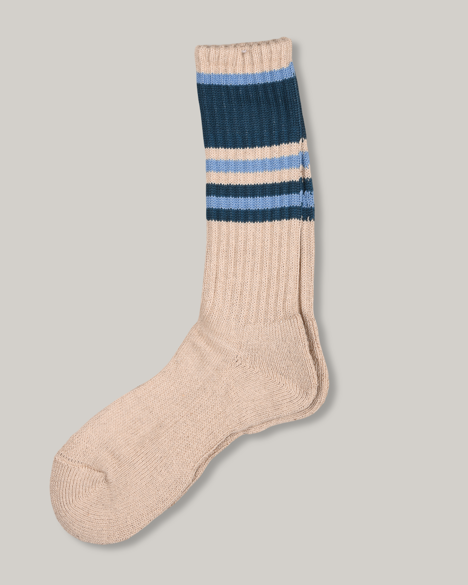 ANONYMOUS ISM GO HEMP RANDOM STRIPE PILE CREW - BLUE