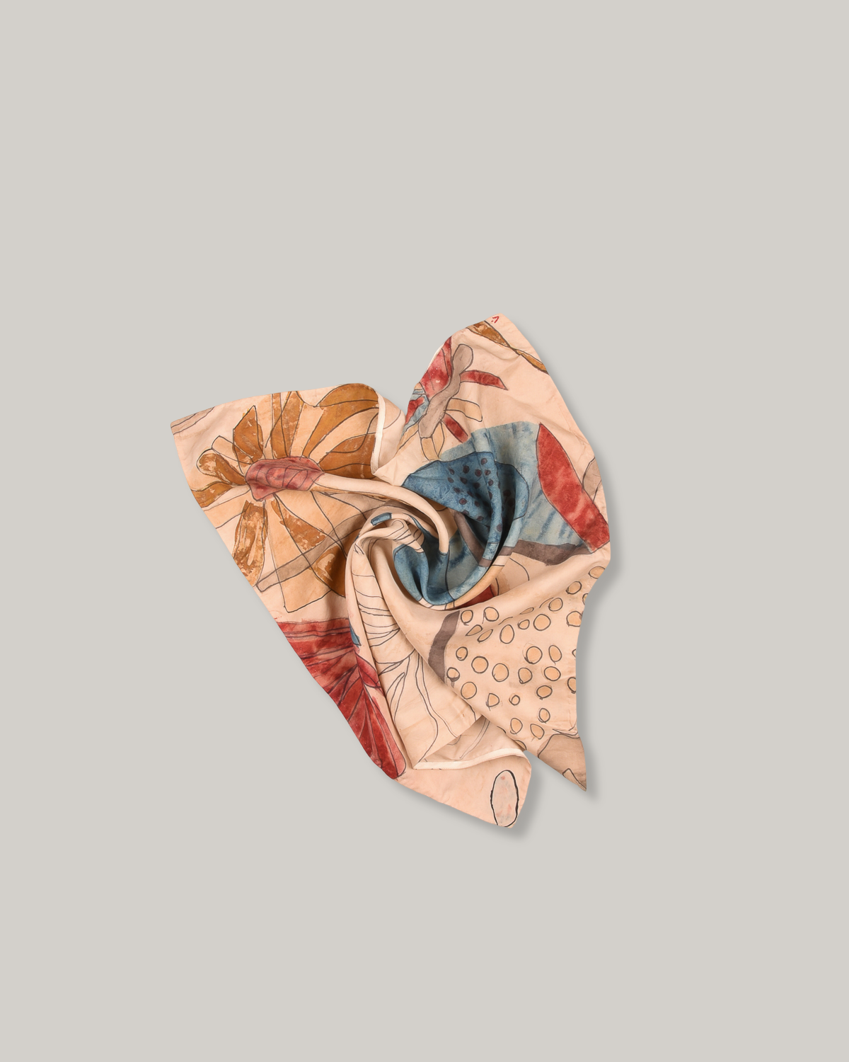 11.11 SILK PRINTED SCARF - WHISKEY GOLD