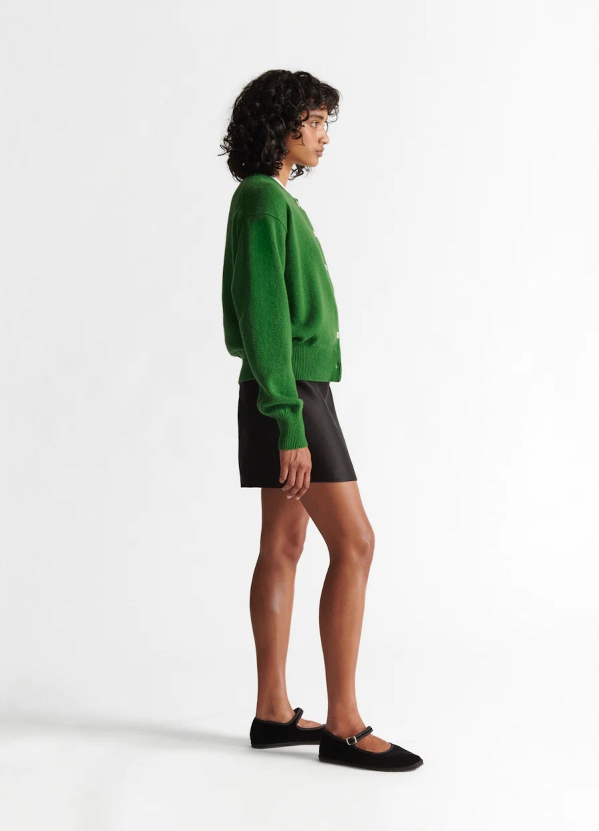 &DAUGHTER ADA CREWNECK CARDIGAN - PAGODA GREEN