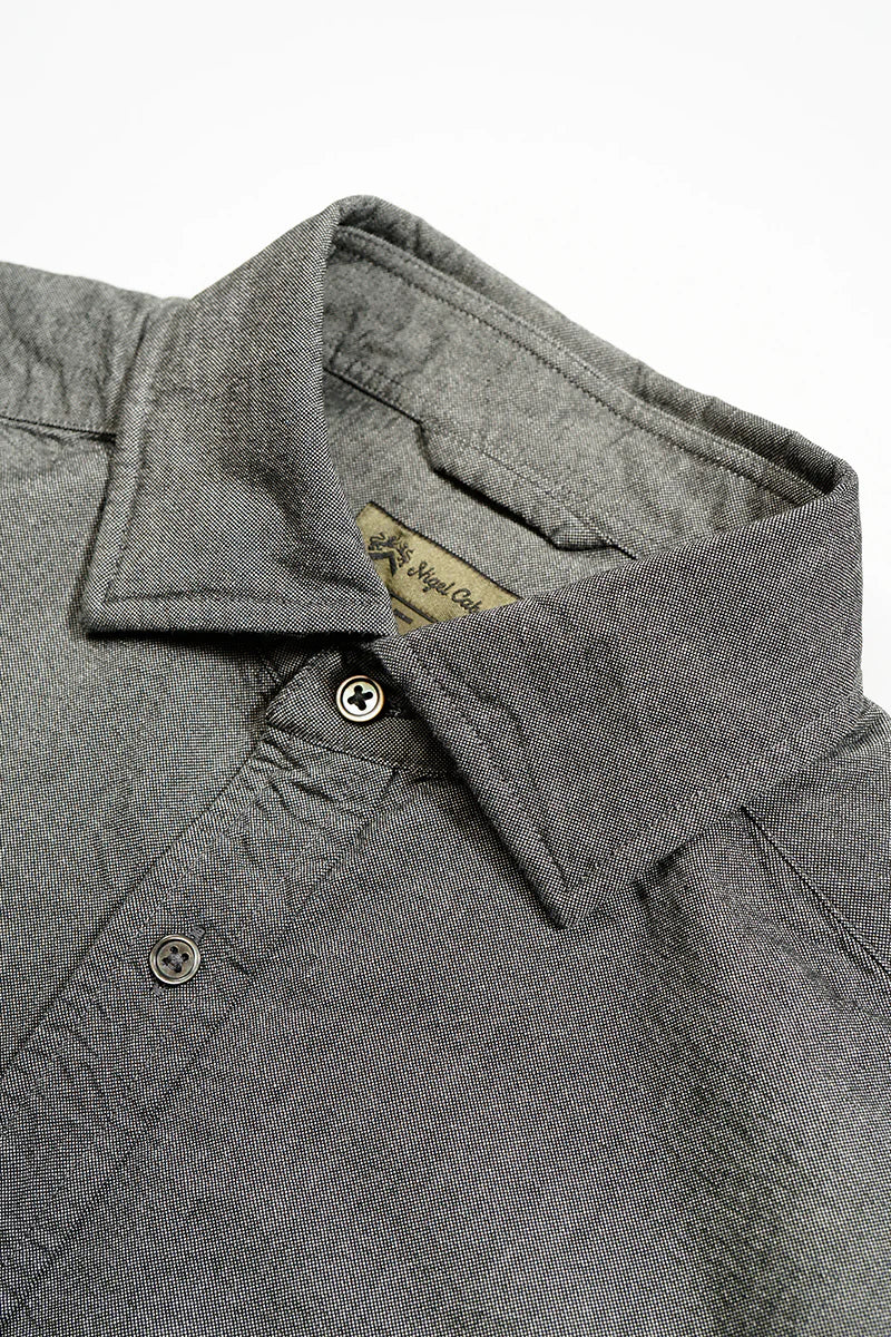 NIGEL CABOURN MAINLINE BRITISH OFFICERS SHIRT - BLACK