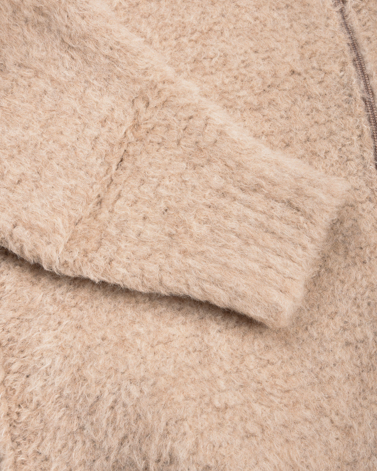 BATONER SHETLAND BOA ZIP UP BLOUSON - BEIGE
