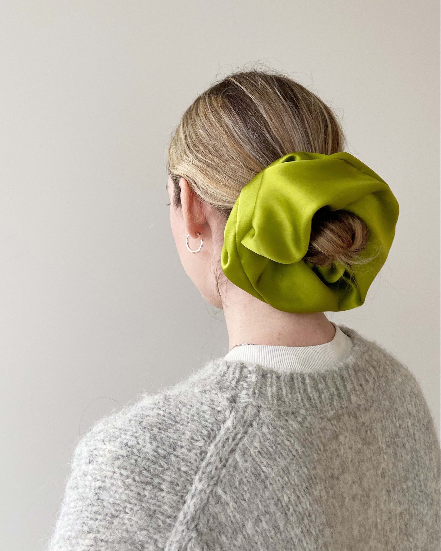 A BRONZE AGE - SILK SCRUNCHIE - AVOCADO