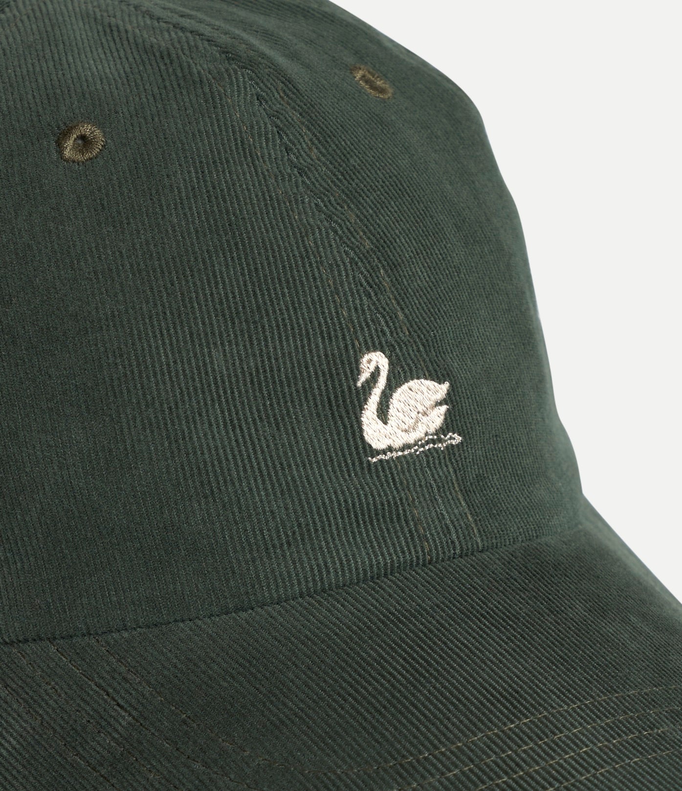 MERZ B. SCHWANEN CORDUROY SWAN LOGO CAP - FOREST