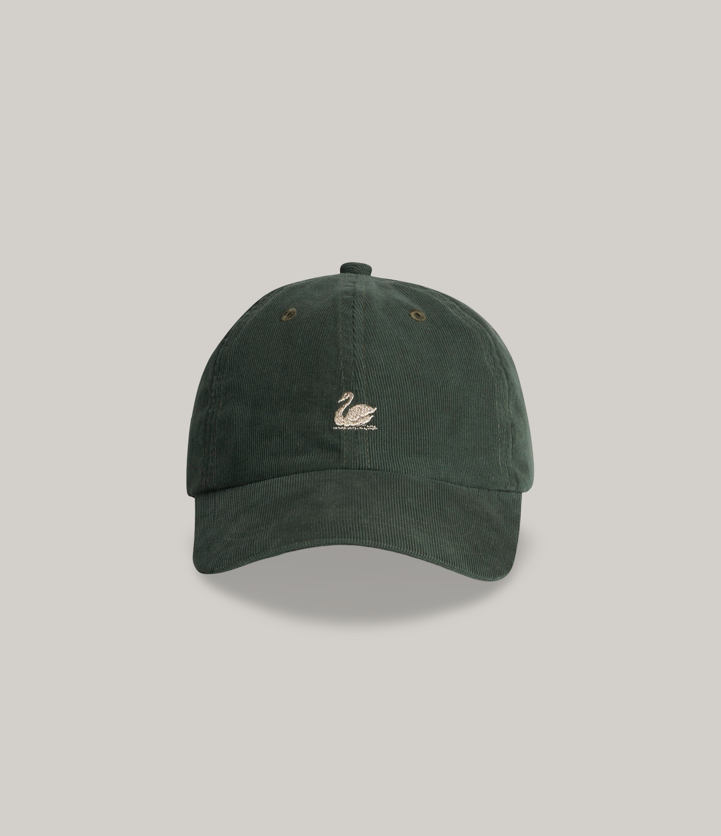 MERZ B. SCHWANEN CORDUROY SWAN LOGO CAP - FOREST
