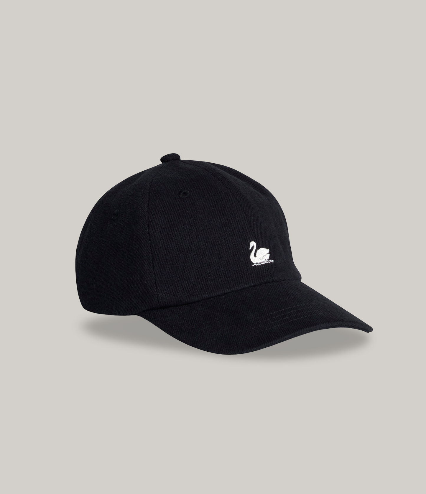 MERZ B. SCHWANEN SWAN LOGO CAP - DEEP BLACK