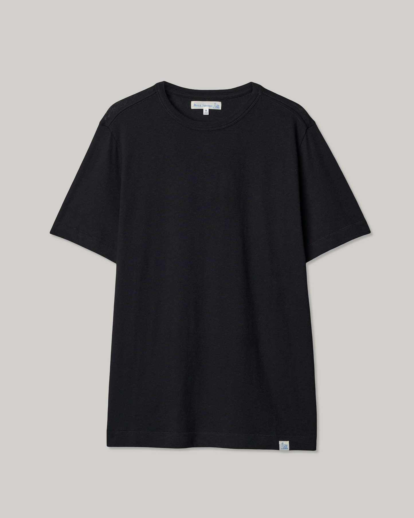 MERZ B. SCHWANEN COTTON - CASHMERE WOMEN'S T-SHIRT - DEEP BLACK