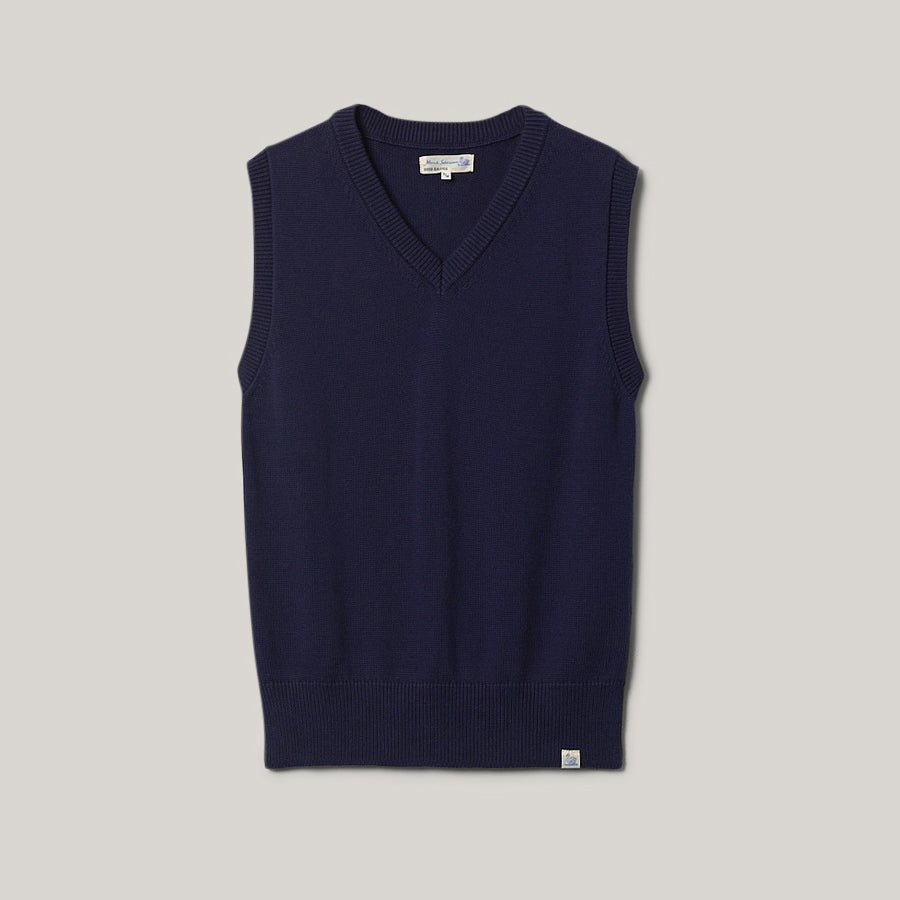 MERZ B. SCHWANEN CASHMERE BLEND VEST - DEEP BLUE