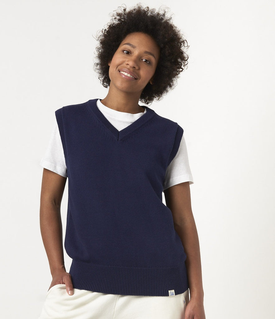 MERZ B. SCHWANEN CASHMERE BLEND VEST - DEEP BLUE