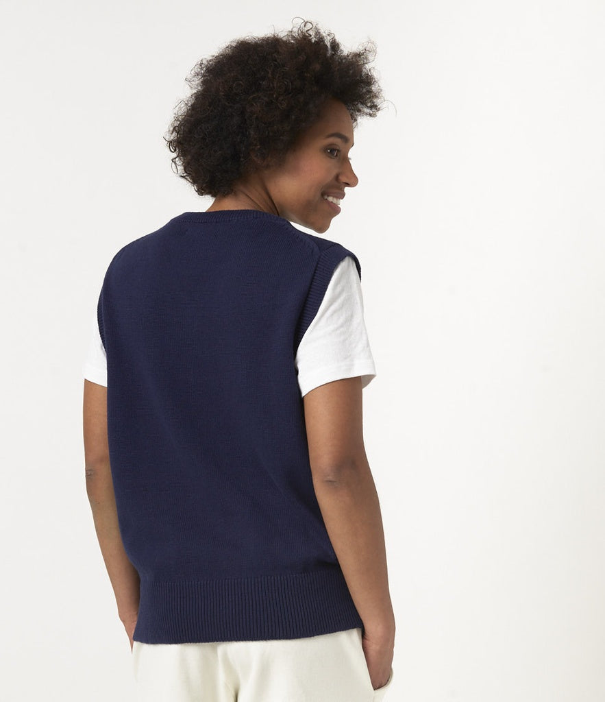 MERZ B. SCHWANEN CASHMERE BLEND VEST - DEEP BLUE