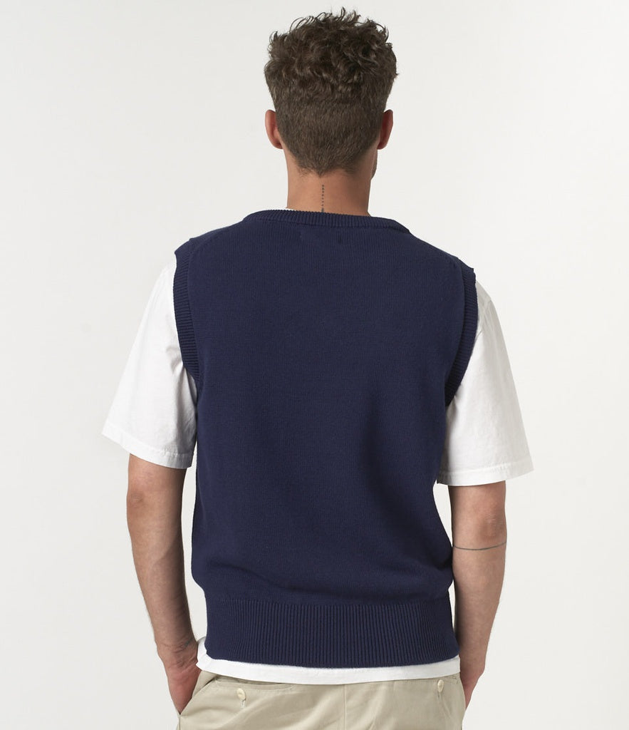 MERZ B. SCHWANEN CASHMERE BLEND VEST - DEEP BLUE