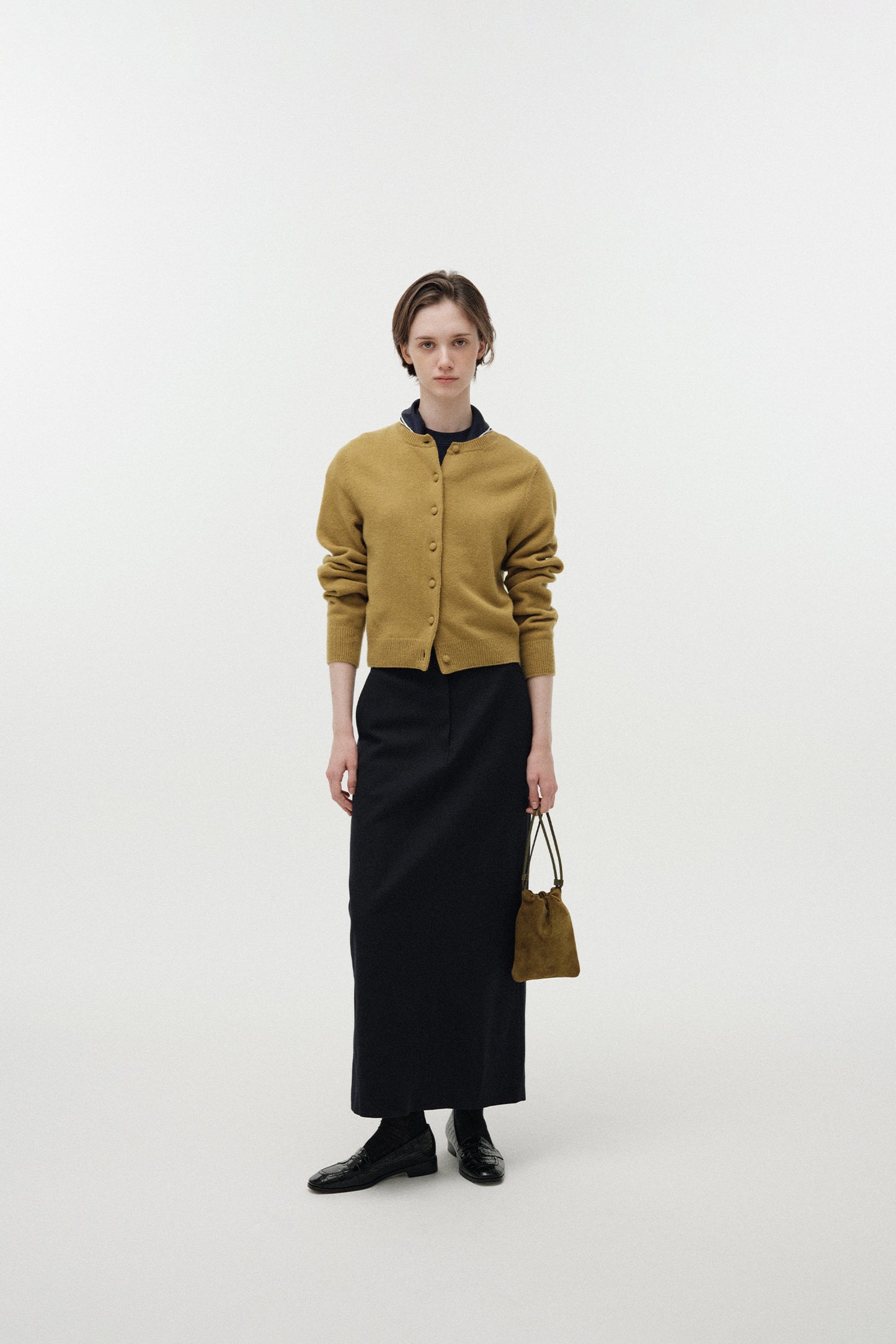 NOTHING WRITTEN DIENE ROUND CARDIGAN - OLIVE