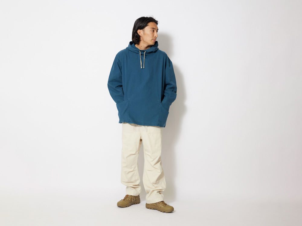SNOW PEAK NATURAL DYED RECYCLED COTTON PARKA - BLUE