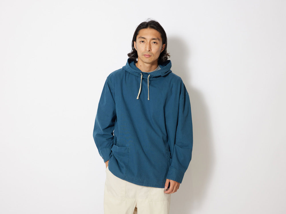 SNOW PEAK NATURAL DYED RECYCLED COTTON PARKA - BLUE