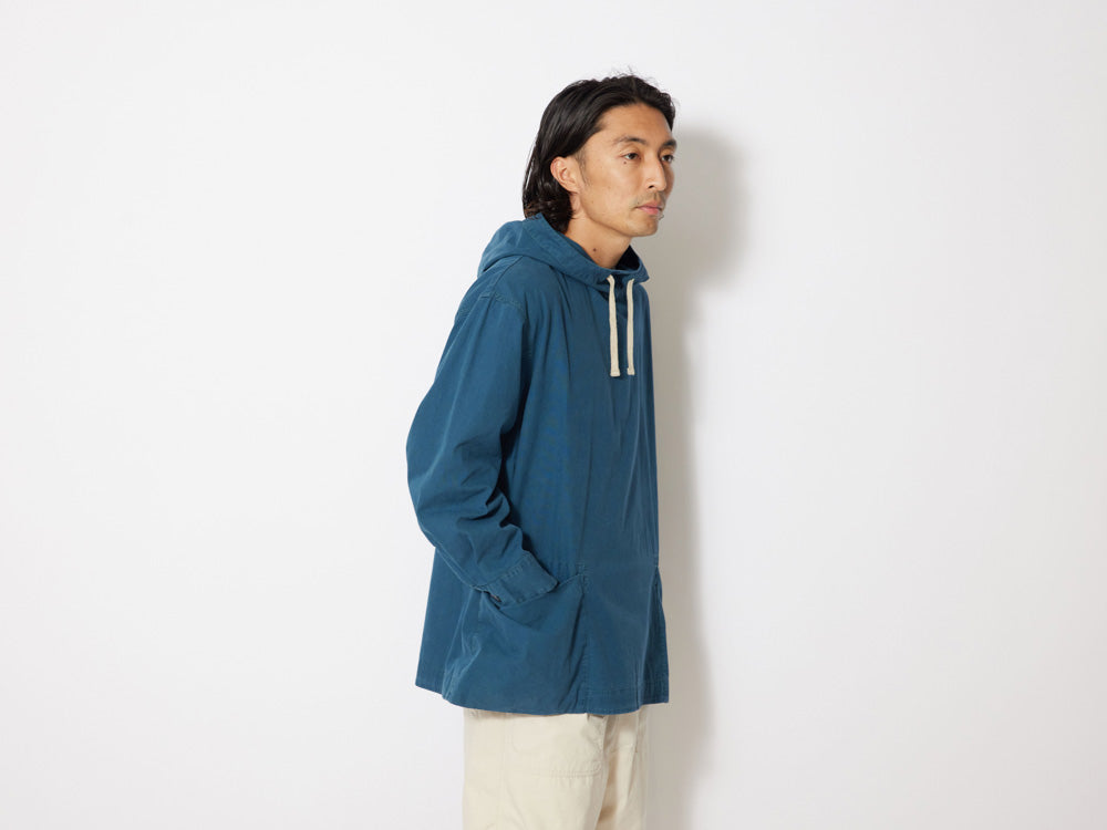 SNOW PEAK NATURAL DYED RECYCLED COTTON PARKA - BLUE