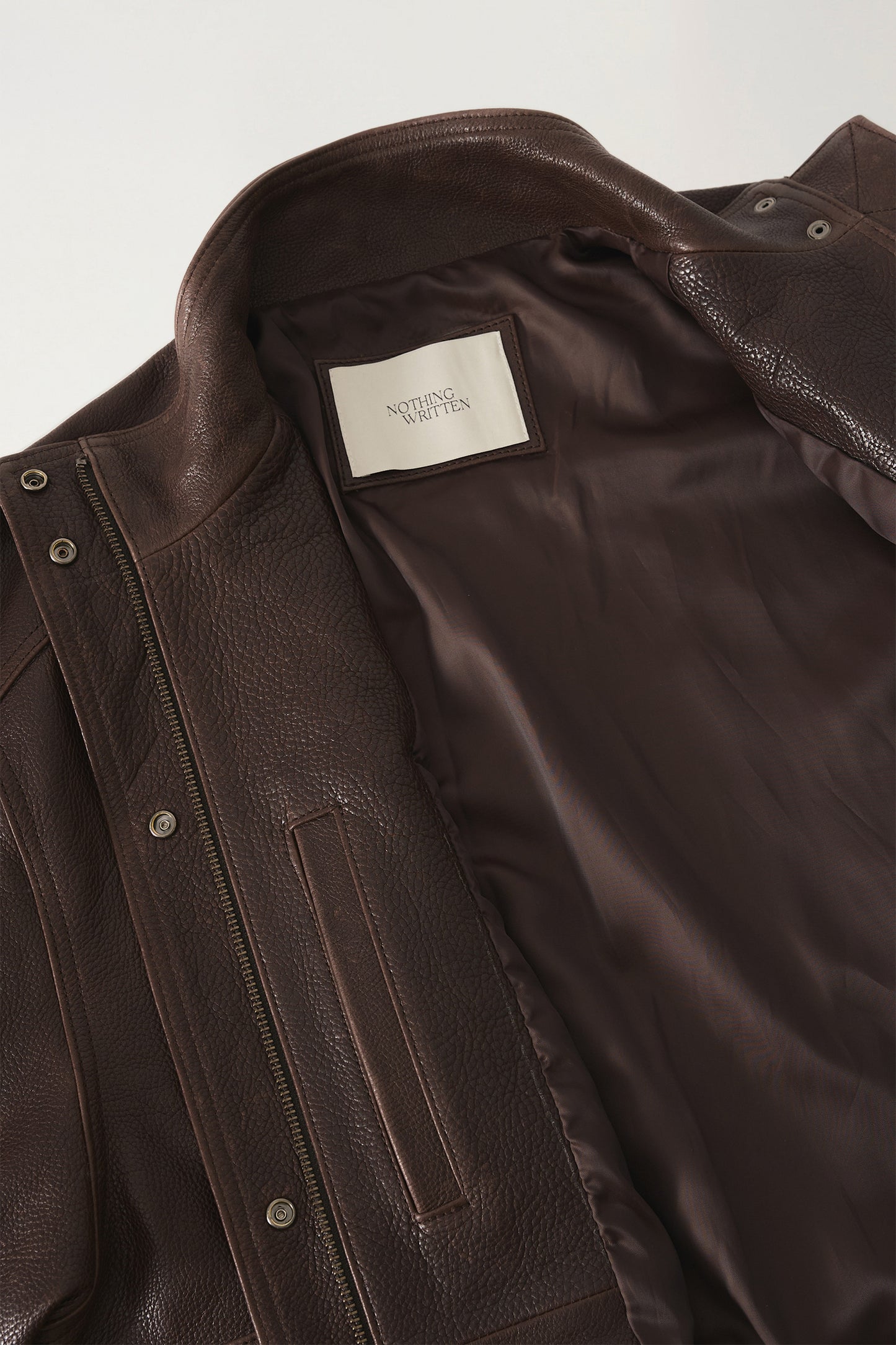 NOTHING WRITTEN STAND COLLAR BLOUSON - VINTAGE BROWN