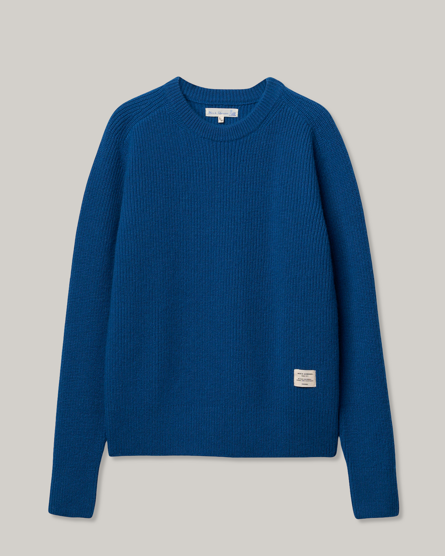 MERZ B. SCHWANEN LOCC02 RIBBED CREW PULLOVER - CARBON BLUE