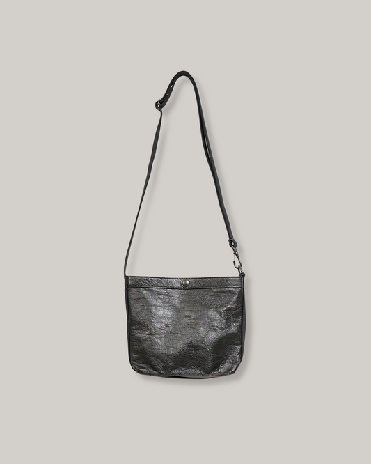 NIGEL CABOURN MAGAZINE BAG TEACORE LEATHER - BLACK