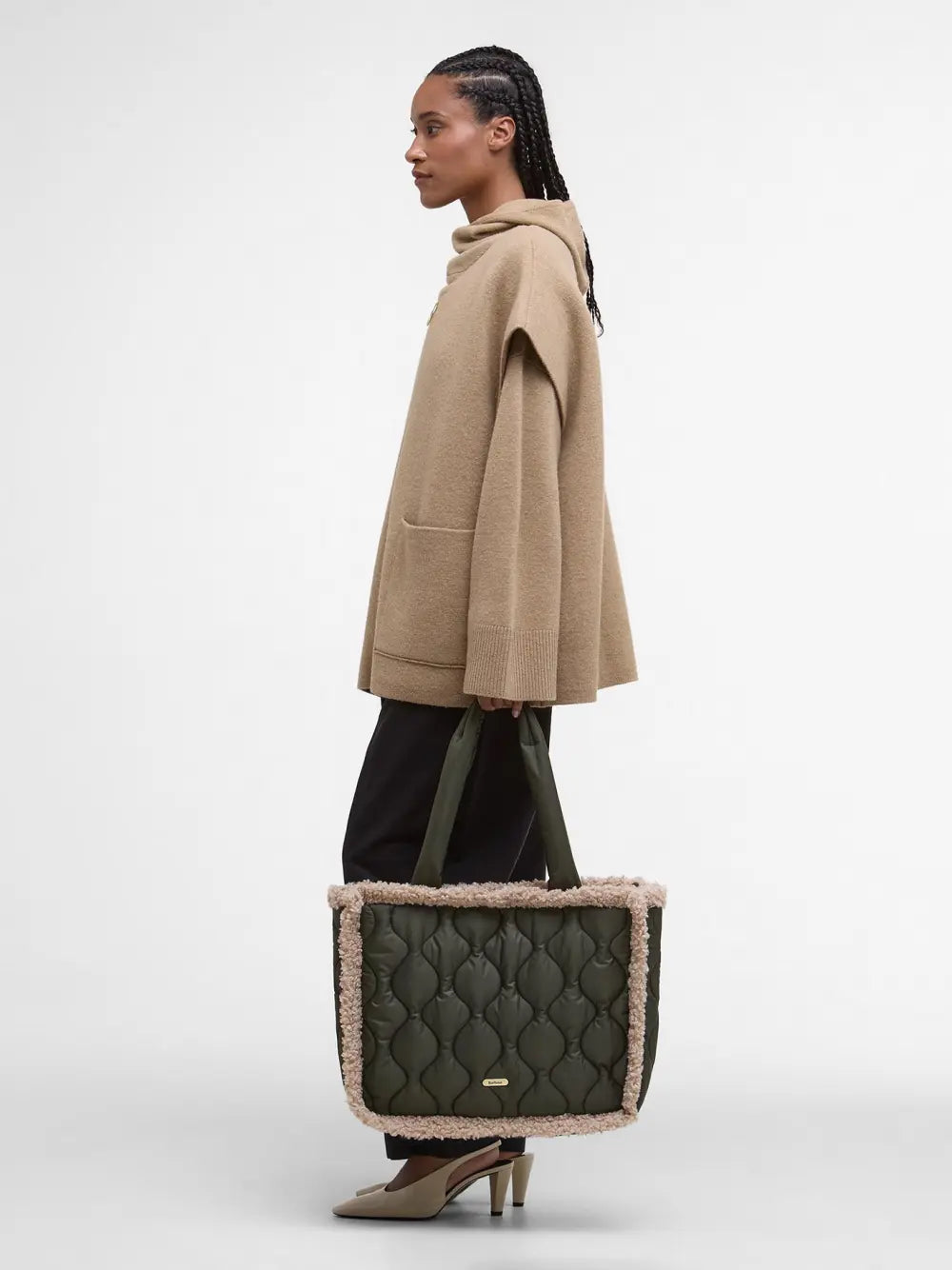 BARBOUR MARNIE QUILTED TOTE BAG - OLIVE