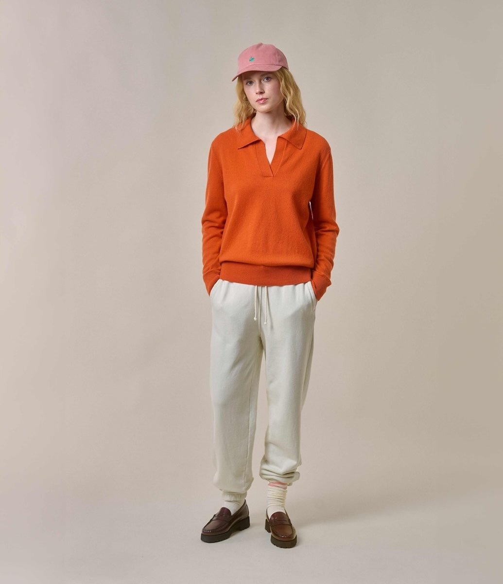 MERZ B SCHWANEN WOMEN'S V-NECK PULLOVER - PUMPKIN