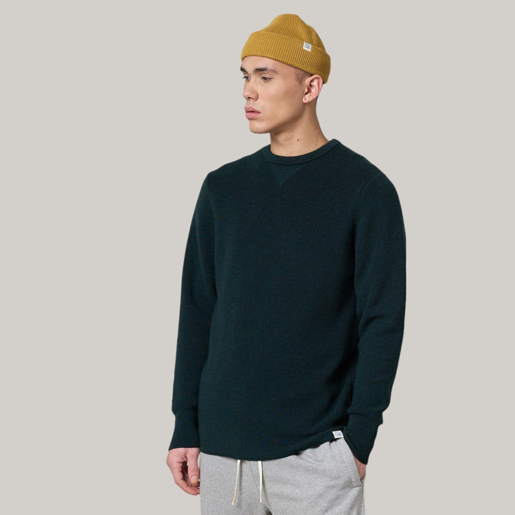 MERZ B. SCHWANEN MERINO WOOL PULLOVER - DARK TEAL