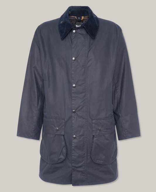 BARBOUR BORDER WAX JACKET - NAVY
