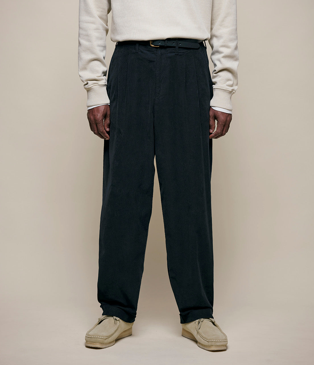 MERZ B. SCHWANEN UNISEX COTTON CORDUROY PANTS - DEEP BLACK