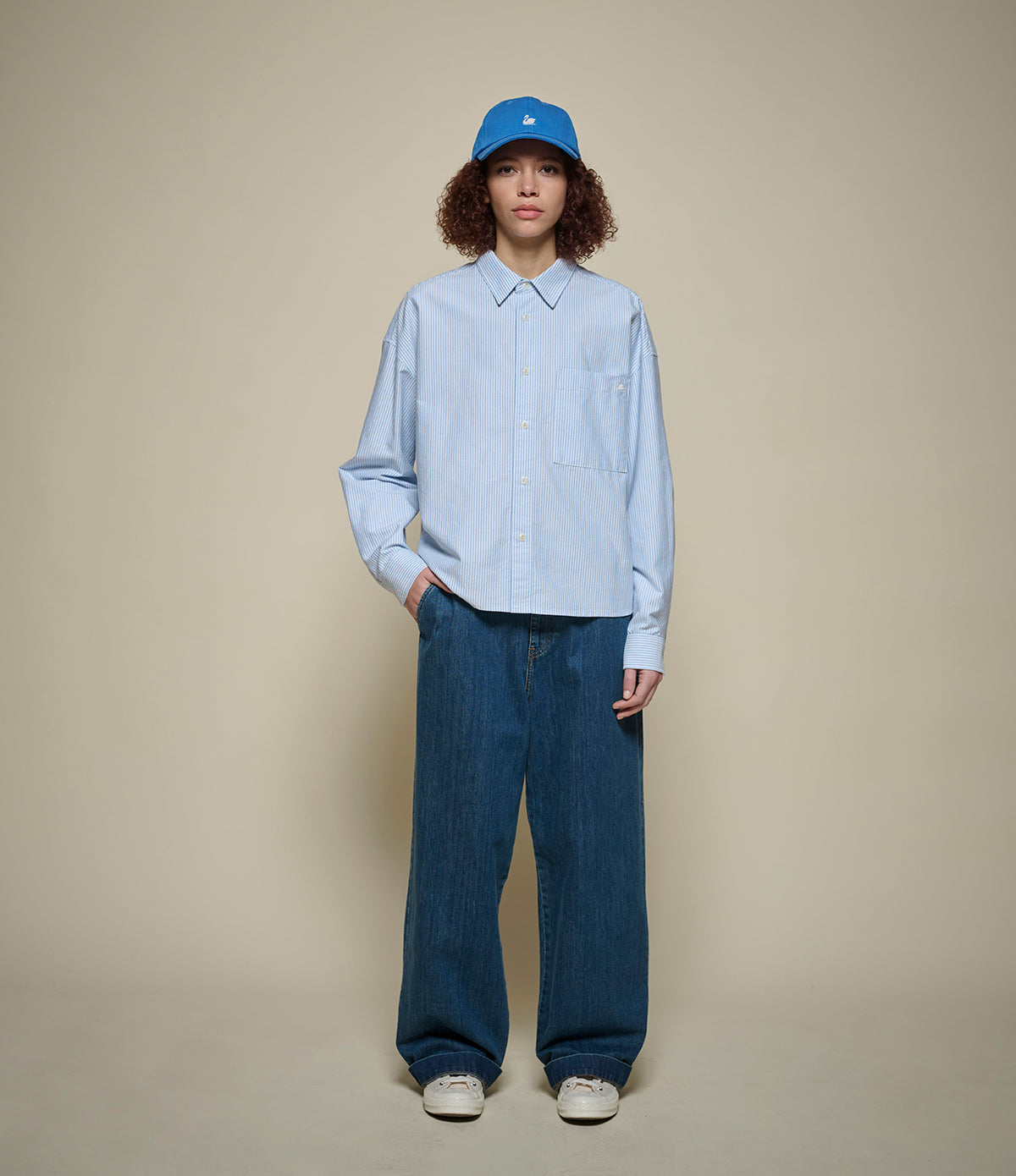MERZ B. SCHWANEN SHIRT05OX - STRIPES LIGHT BLUE