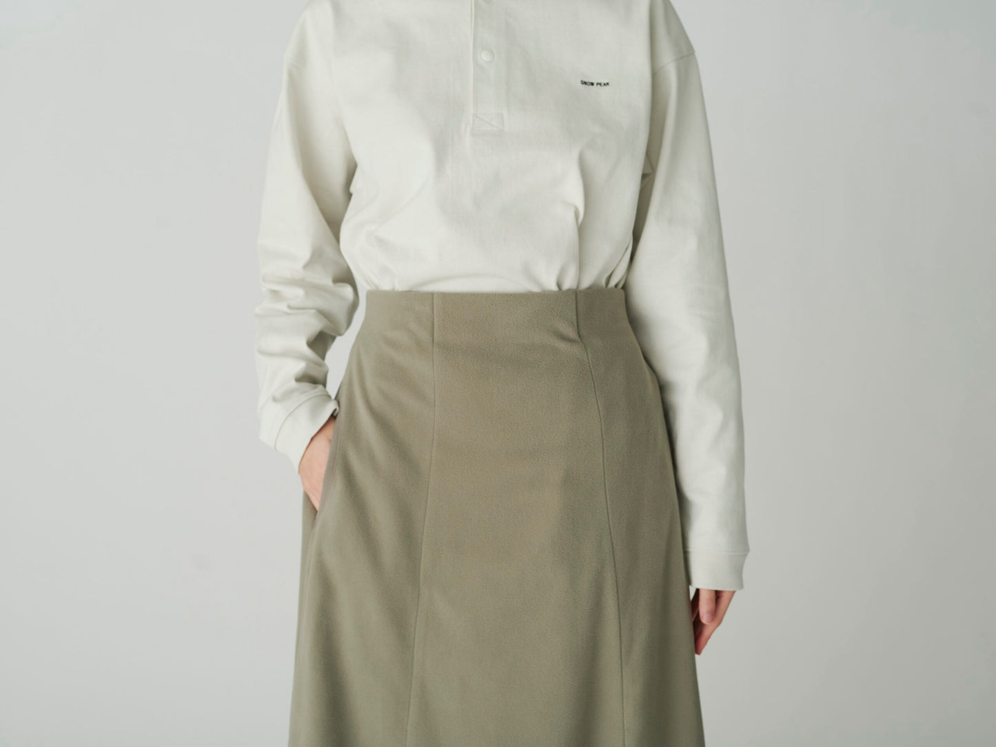 SNOW PEAK MICRO FLEECE SKIRT - GREY