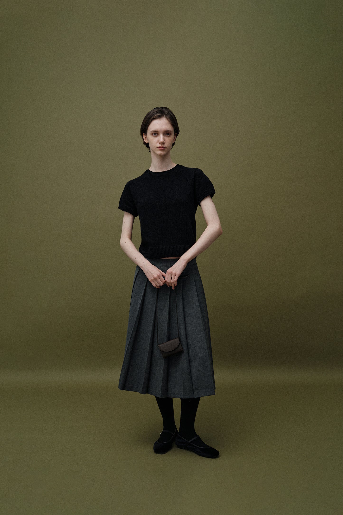 NOTHING WRITTEN PUNO SHORT SLEEVE KNIT - BLACK