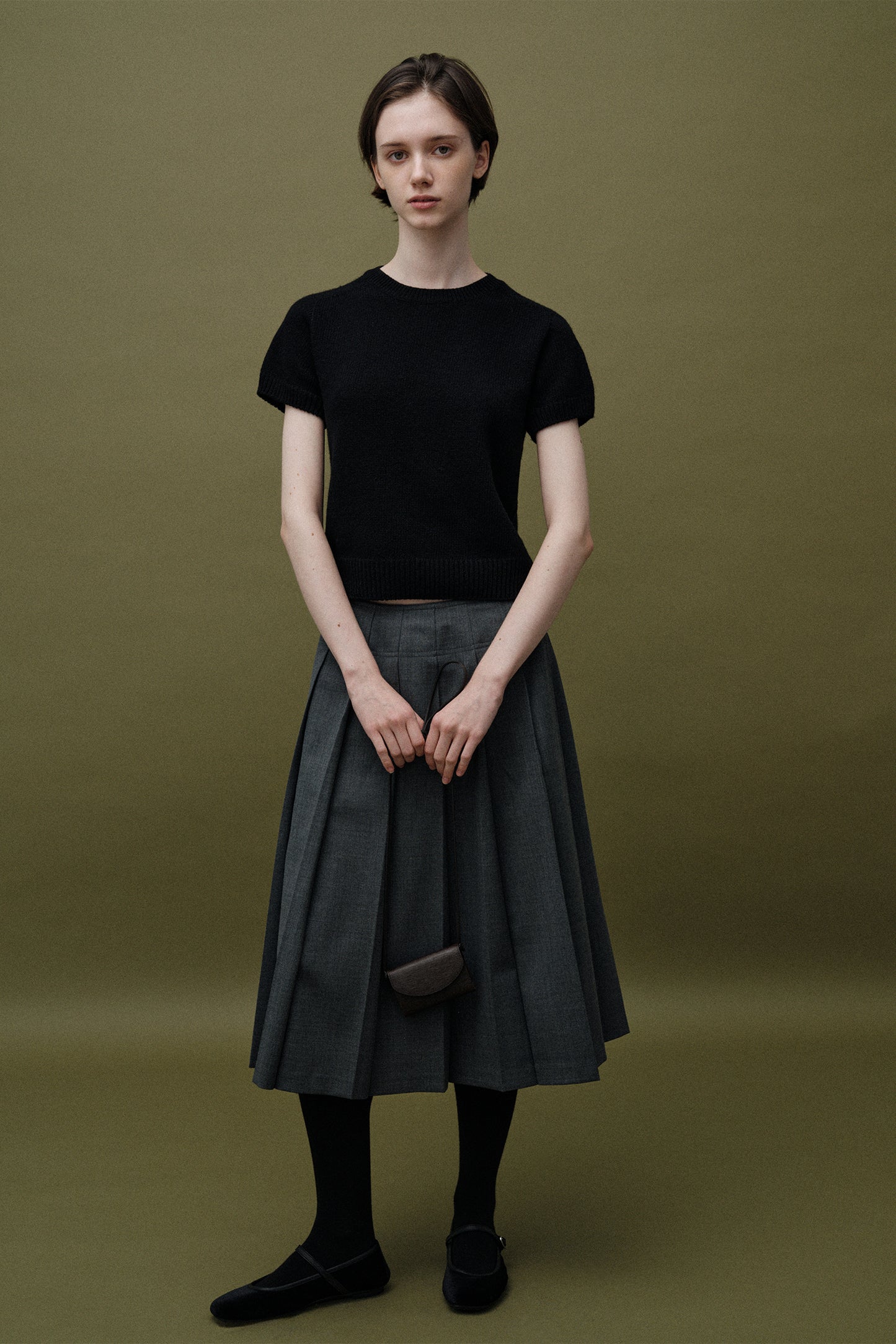 NOTHING WRITTEN PUNO SHORT SLEEVE KNIT - BLACK